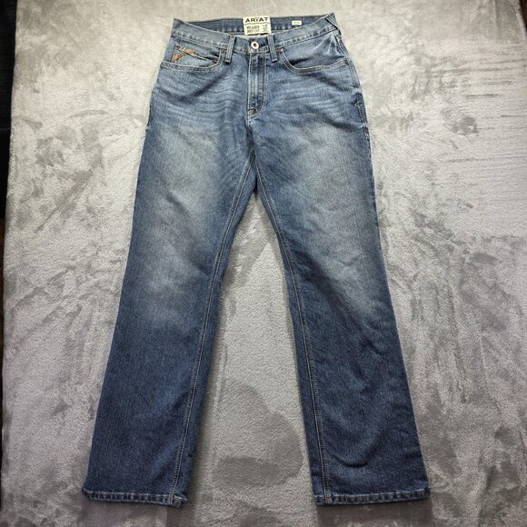 Ariat Jeans Mens 31x34 Blue M4 Relaxed Boot Cut Western Denim Stretch Cowboy - Picture 1 of 13
